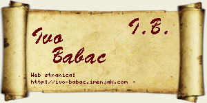 Ivo Babac vizit kartica